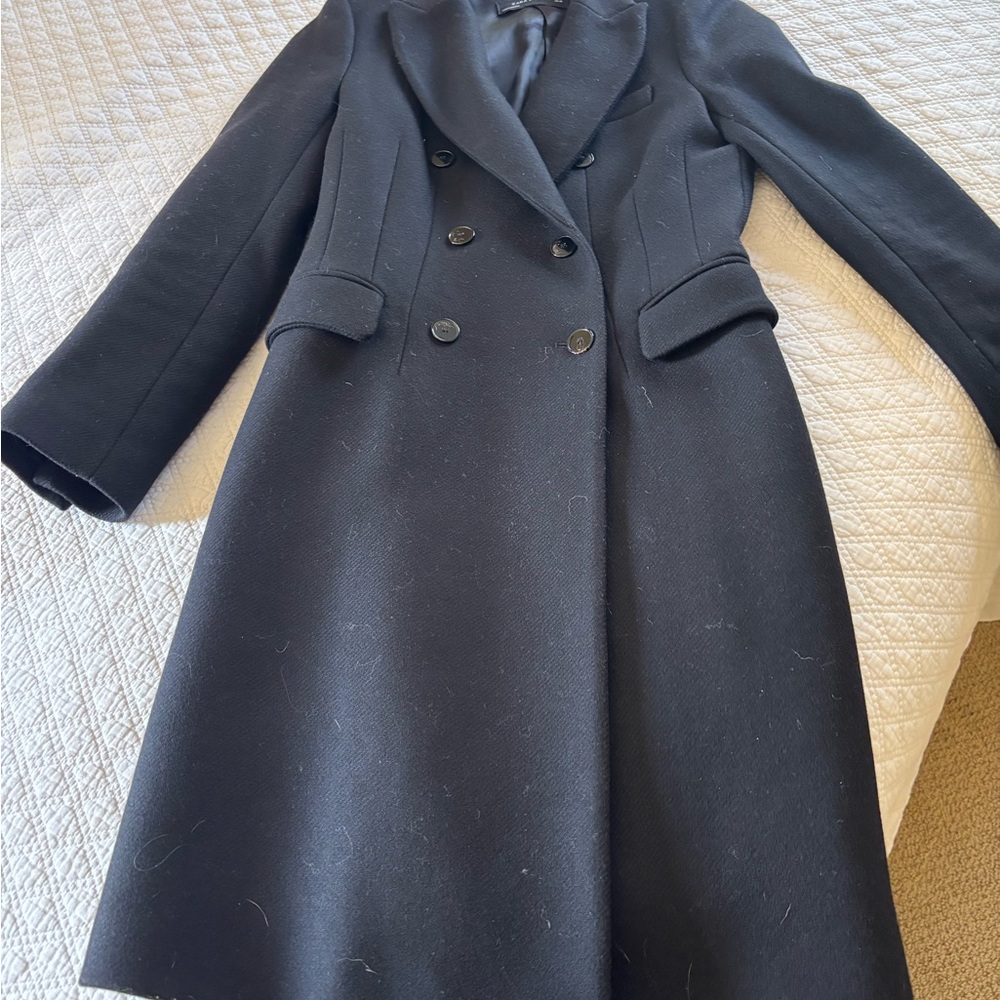 Elegant Black Double-Breasted Coat